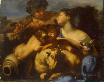 Cignani Carlo Shepherd et Shepherdess Peinture à l'huile